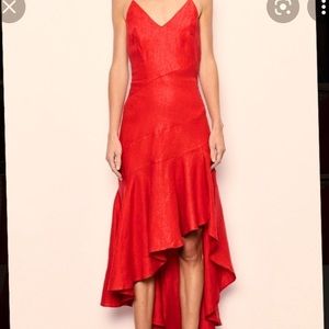 MLM Red Linen cocktail “Romance” Dress XS (size 4)